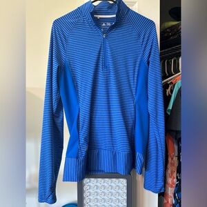 Adidas Long Sleeve Quarter Zip Golf Performance Shirt | Color: Blue | Size: S